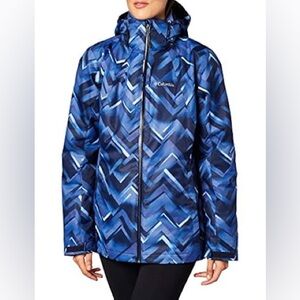 Columbia Blue Patterned Ski Jacket